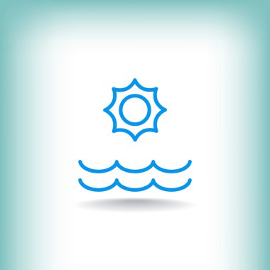 Yaz güneş ve deniz simgeler