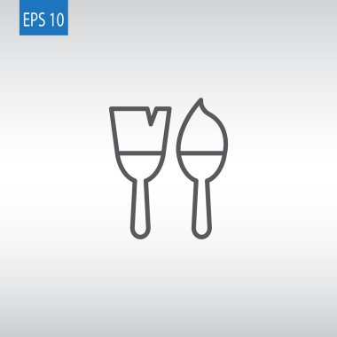 iki fırçaları simgeler