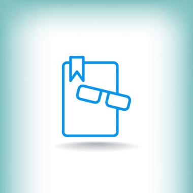 Kitap ve gözlük simgesinin resmi