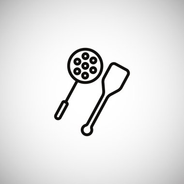 oluklu kaşık ve tahta spatula simgesi