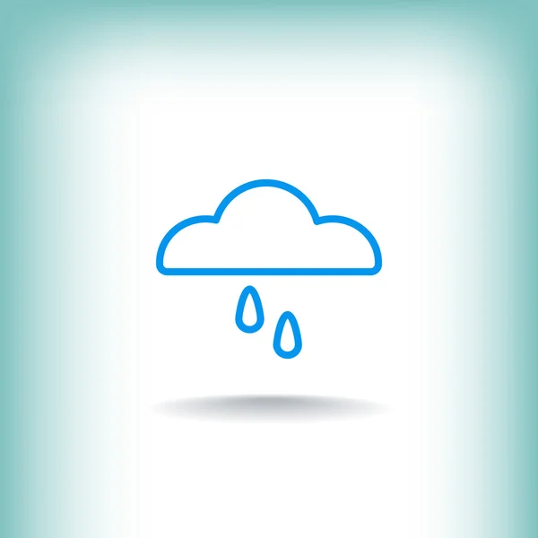 Wolken en regen pictogram — Stockvector