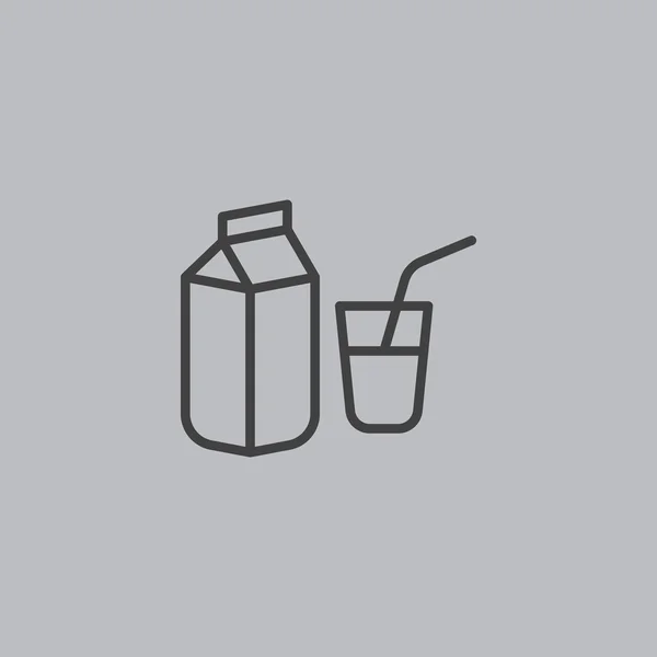 Стакан молока и иконка пакета — стоковый вектор