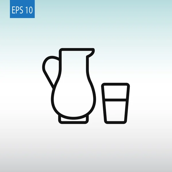 Jarra y vaso de icono de la leche — Archivo Imágenes Vectoriales