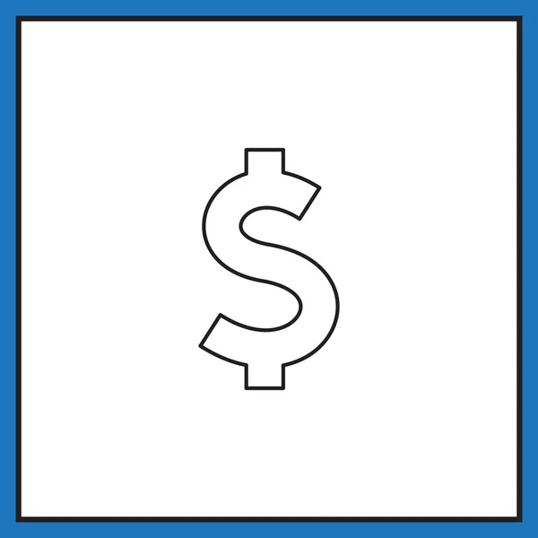 Icono del dinero - signo del dólar — Vector de stock