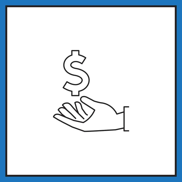 Dollar in hand icon. — Stock Vector