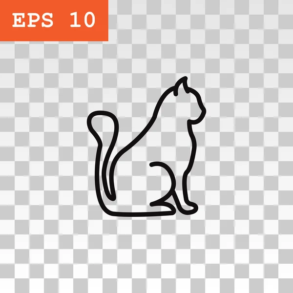 Γάτα ζώων σιλουέτα εικονίδιο — Διανυσματικό Αρχείο
