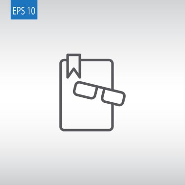 kitap ve gözlük simgesi