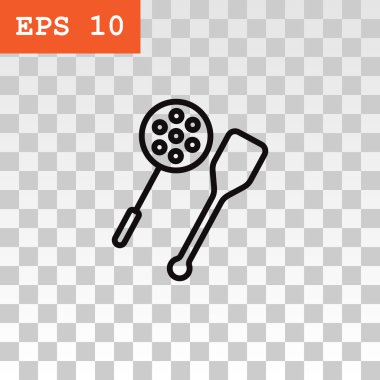 oluklu kaşık ve tahta spatula simgesi