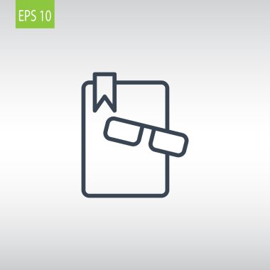 kitap ve gözlük simgesi