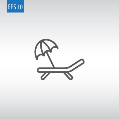 plaj yatak ve şemsiye simgesi