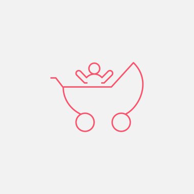 çocuk arabası bebek simgesiyle