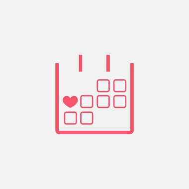 14 Şubat takvim basit simgesini