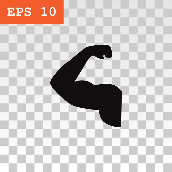 Sportschool pictogram met menselijke arm pictogram — Stockvector