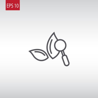 Büyüteç simgesiyle botanik