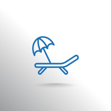 plaj yatak ve şemsiye simgesi