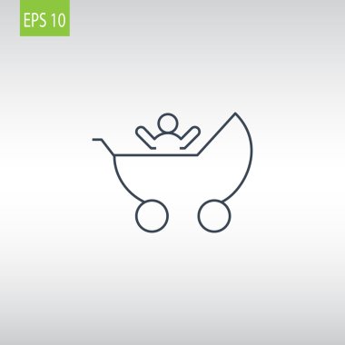 çocuk arabası bebek simgesiyle