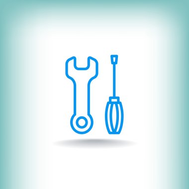 İngiliz anahtarı ve tornavida simgesi
