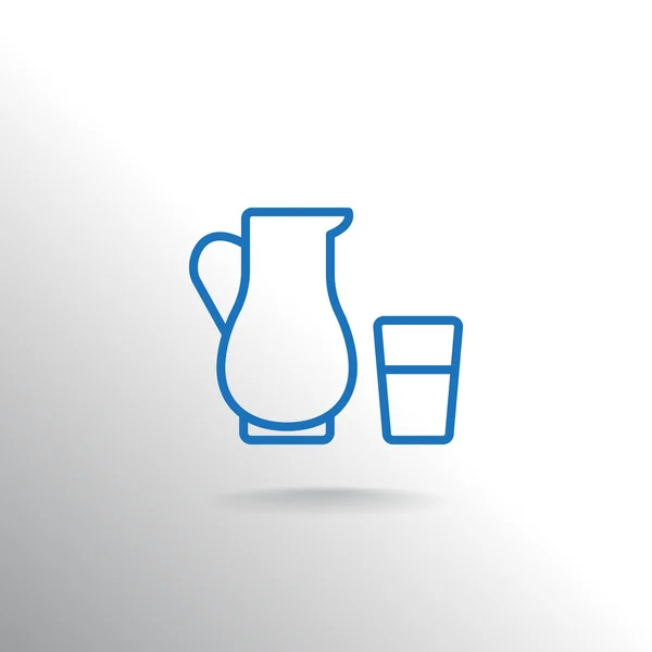 Brocca e bicchiere di icona del latte — Vettoriale Stock