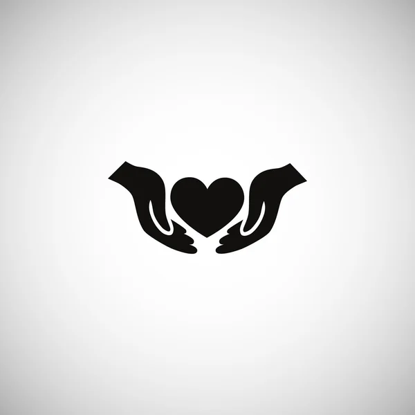 Heart shape in hands icon — Stock Vector