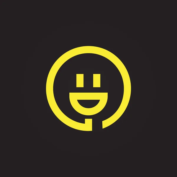 Illustratie van smiley en stekker. — Stockvector