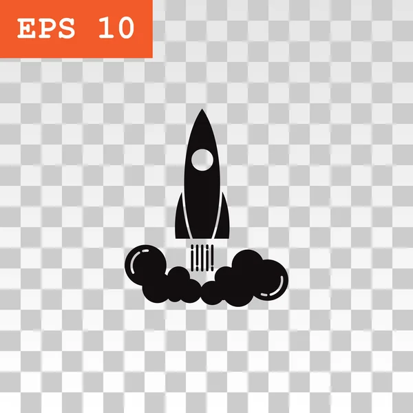 Icono de cohete plano — Vector de stock