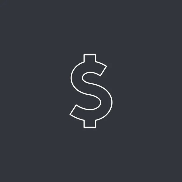 Icono del dinero - signo del dólar — Vector de stock