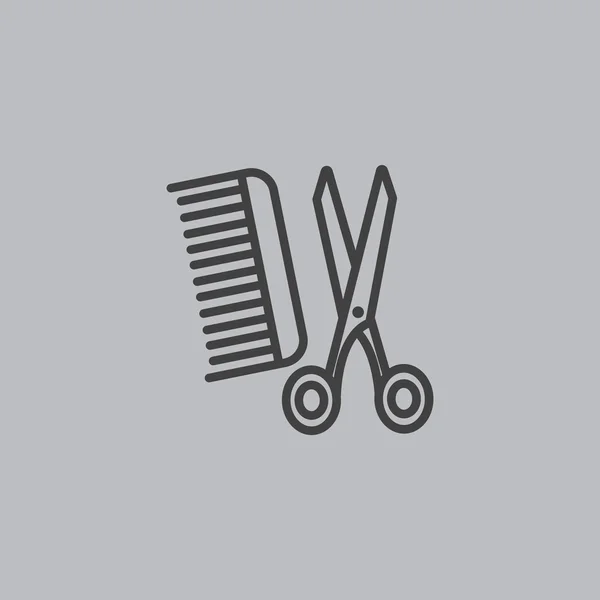 Peigne et ciseaux icône — Image vectorielle