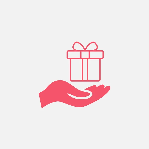 Hand met Gift Box pictogram — Stockvector