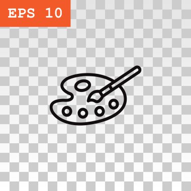 Sanat palet boya fırça simgesi olan