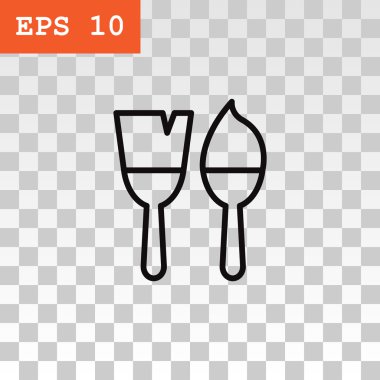 iki fırçaları simgeler