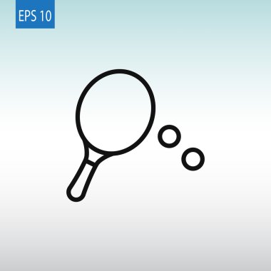 Masa Tenisi raket ve topları simgesi