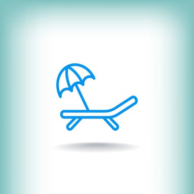 plaj yatak ve şemsiye simgesi