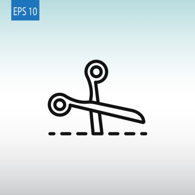 Makas kesim satırı simgesi