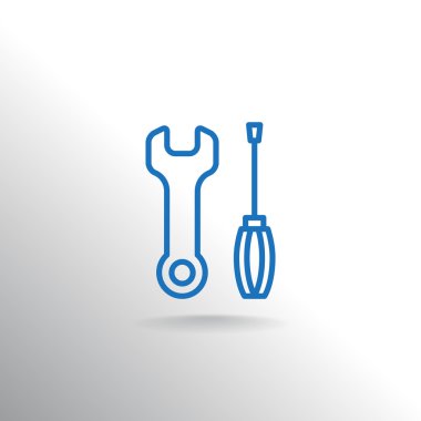 İngiliz anahtarı ve tornavida simgesi