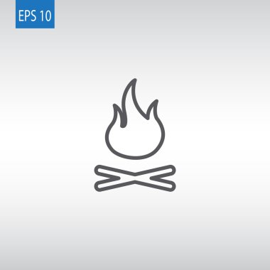 yanan kamp ateşi simgesi