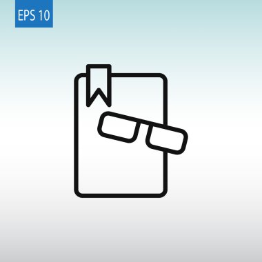 kitap ve gözlük simgesi