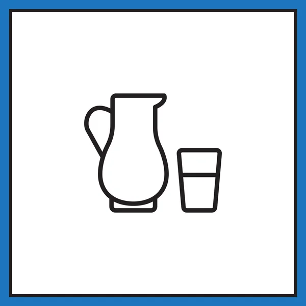 Kancsó és pohár tej ikon — Stock Vector