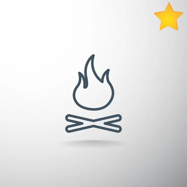Burning campfire icon — Stock Vector