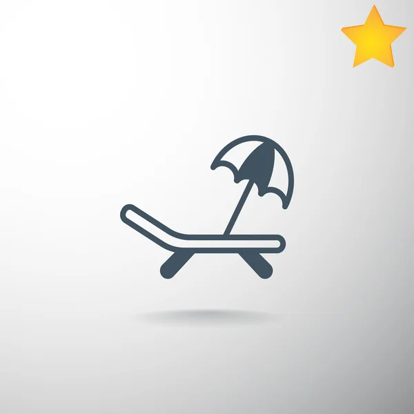 Lettino e ombrellone icona — Vettoriale Stock