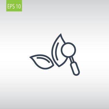 Büyüteç simgesiyle botanik