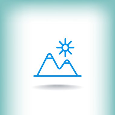 dağlar ve güneş simgesi