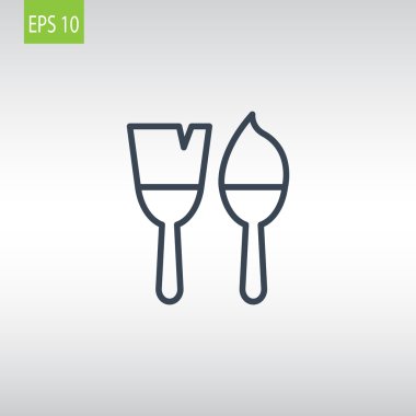 iki fırçaları simgeler