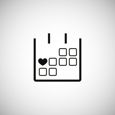 14 Şubat takvim basit simgesini