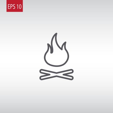 yanan kamp ateşi simgesi