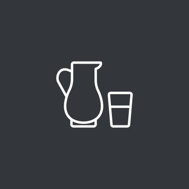 sürahi ve bardak süt simgesi