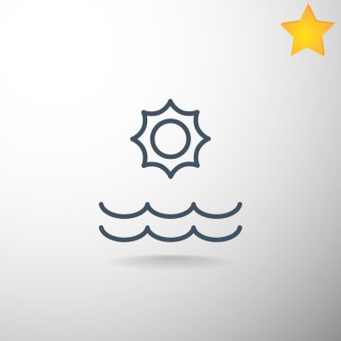 Yaz güneş ve deniz simgeler