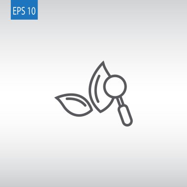 Büyüteç simgesiyle botanik