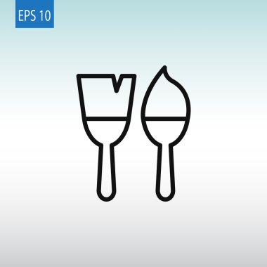 iki fırçaları simgeler