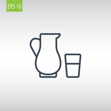 sürahi ve bardak süt simgesi