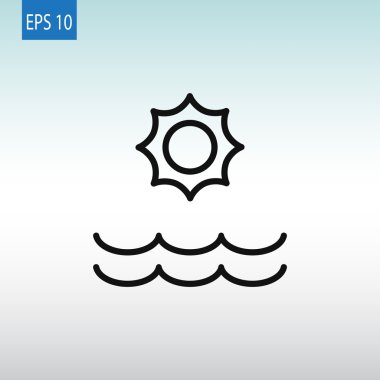 Yaz güneş ve deniz simgeler